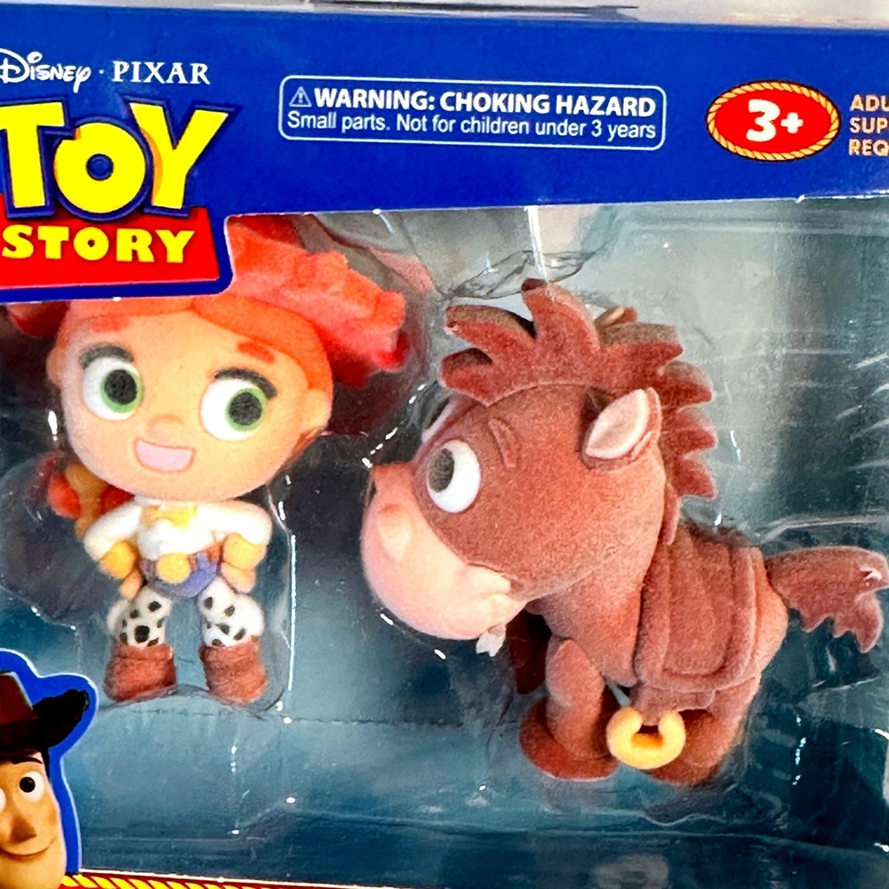 Disney Toy‎ Story Jessie Bullseye Flocked Figures Kids 2pc Multicolor New